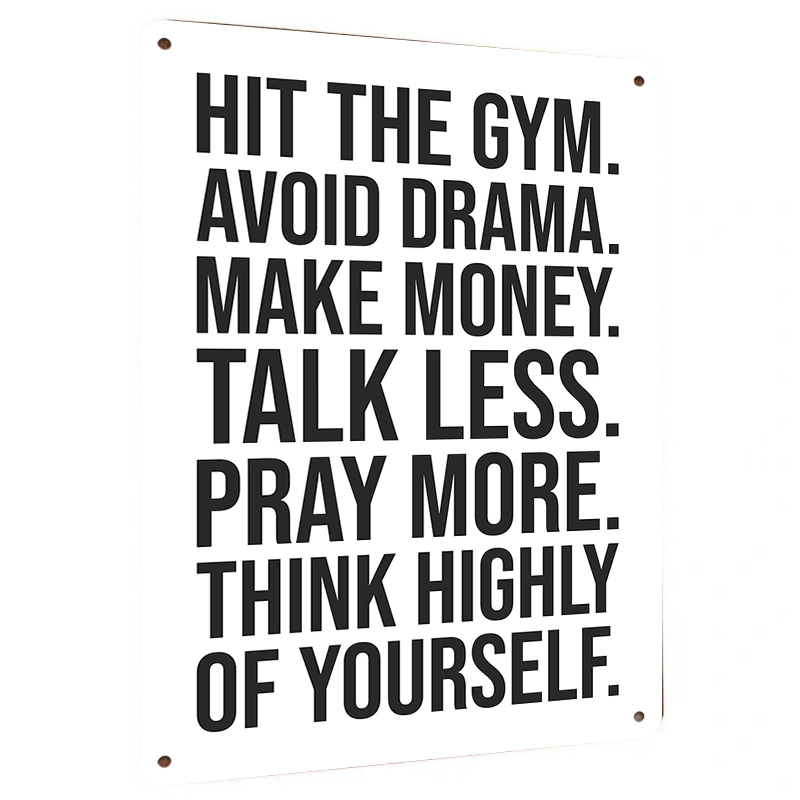 Inspirational Quote Metal Tin  - огляд і ціна Home Gym Minimalist