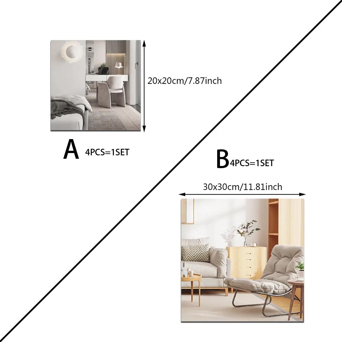 4Pcs Acrylic Mirror Wall Stick - огляд і ціна Home Gym Options