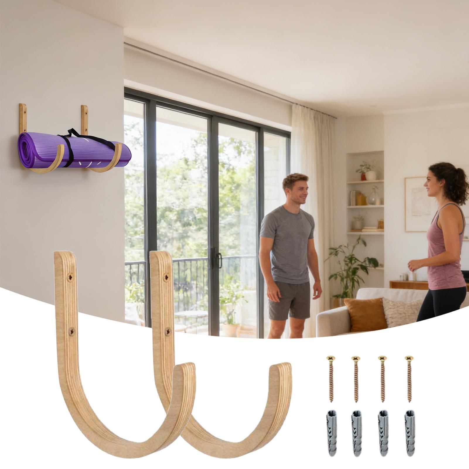Wooden Yoga Mat Holder Wall Mo - огляд і ціна Home Gym Yoga Storage