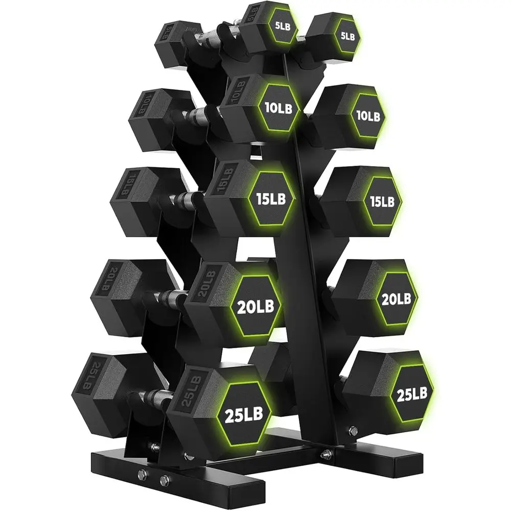 Hex Dumbbells with A-E Rack, 1 - огляд і ціна Home Gym Options