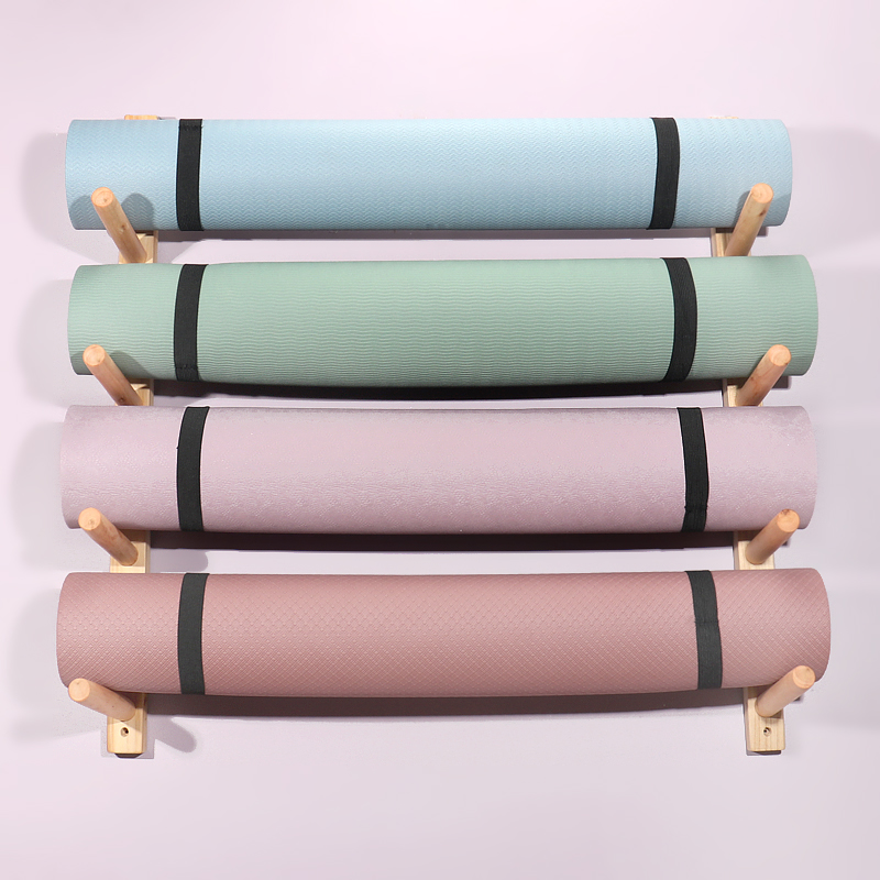 Wooden Yoga Mat Holder Wall Mo - огляд і ціна Home Gym Yoga Storage