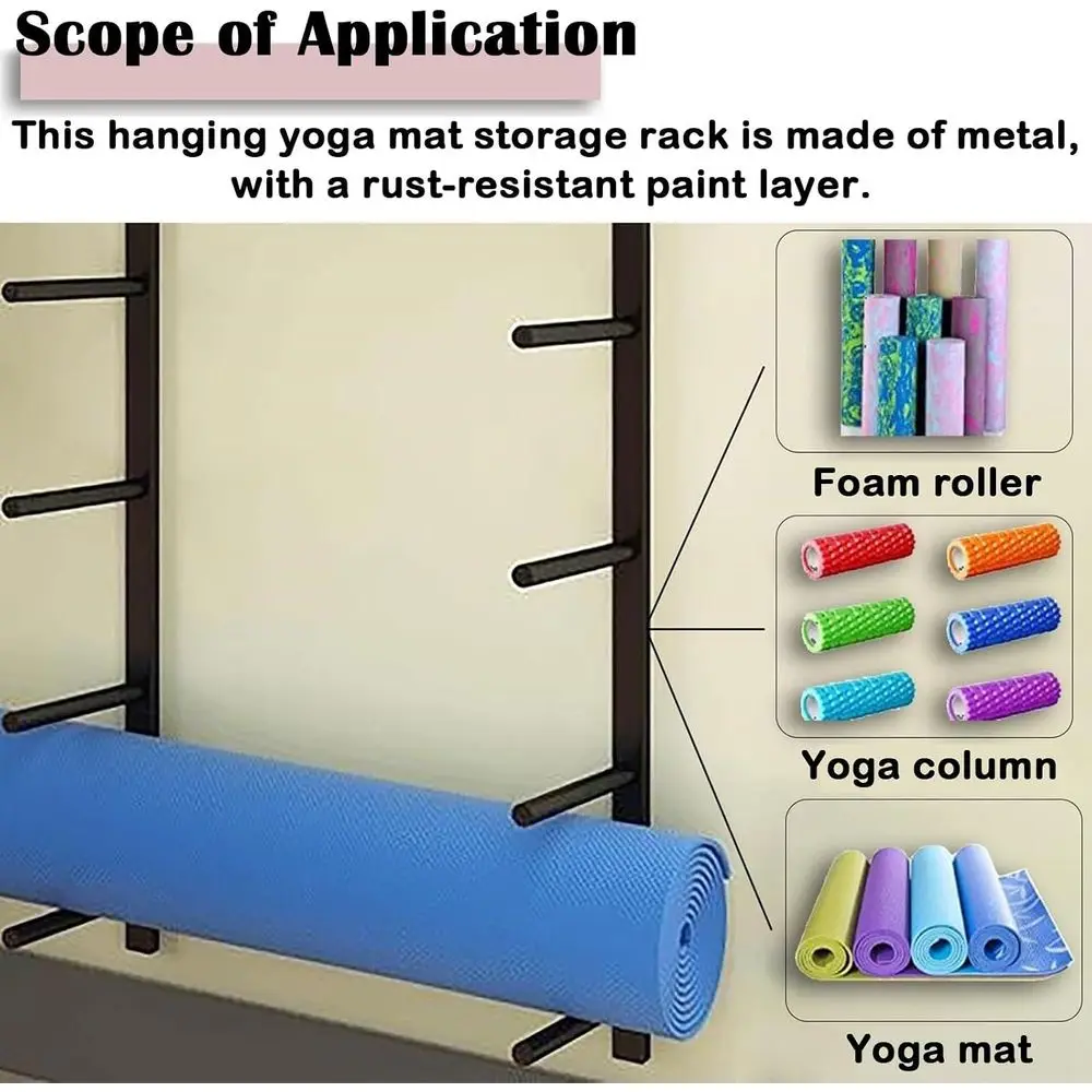 Wall-Mounted Metal Gym Rack fo - огляд і ціна Home Gym Yoga Storage