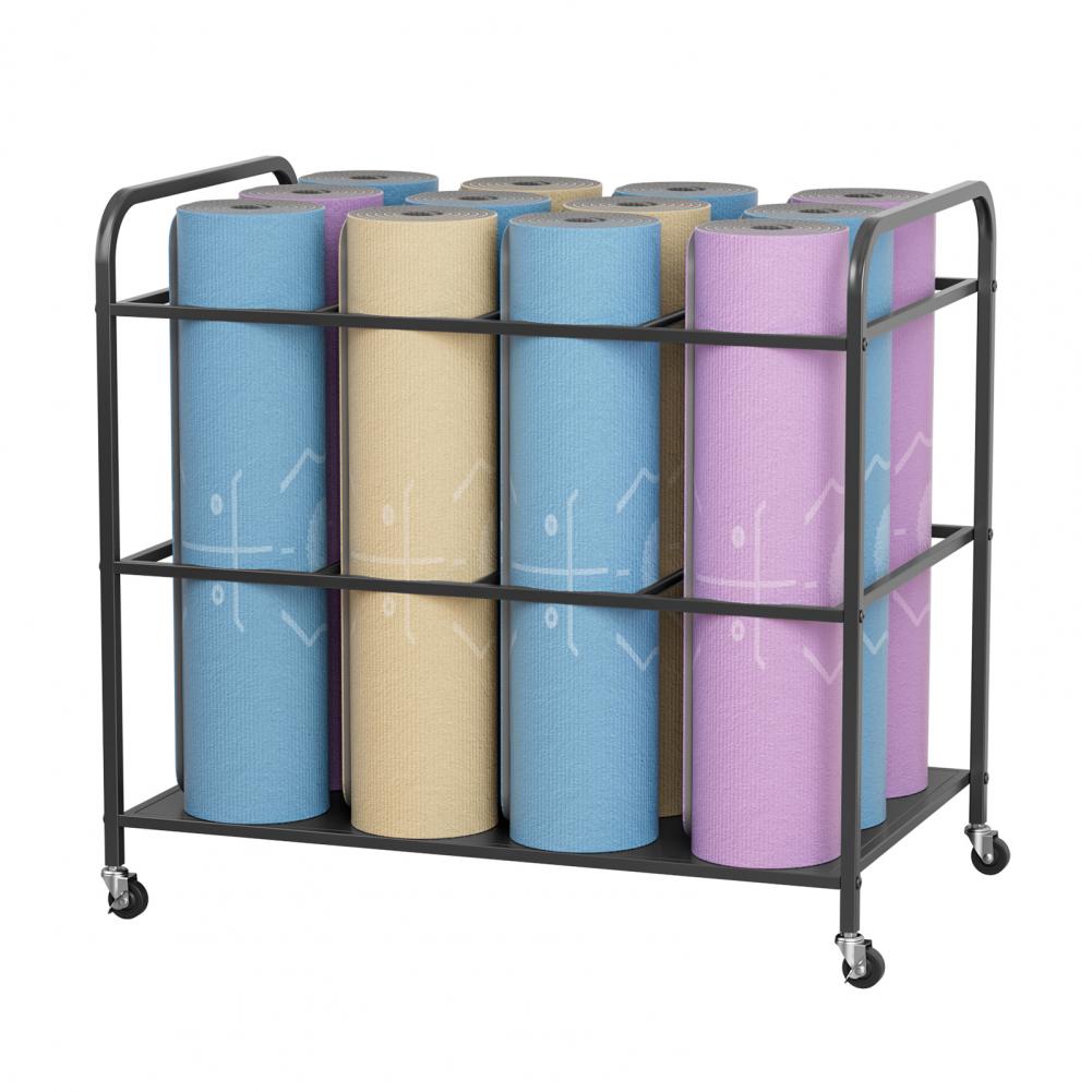 Yoga Mat Storage Rack with Whe - огляд і ціна Home Gym Yoga Storage