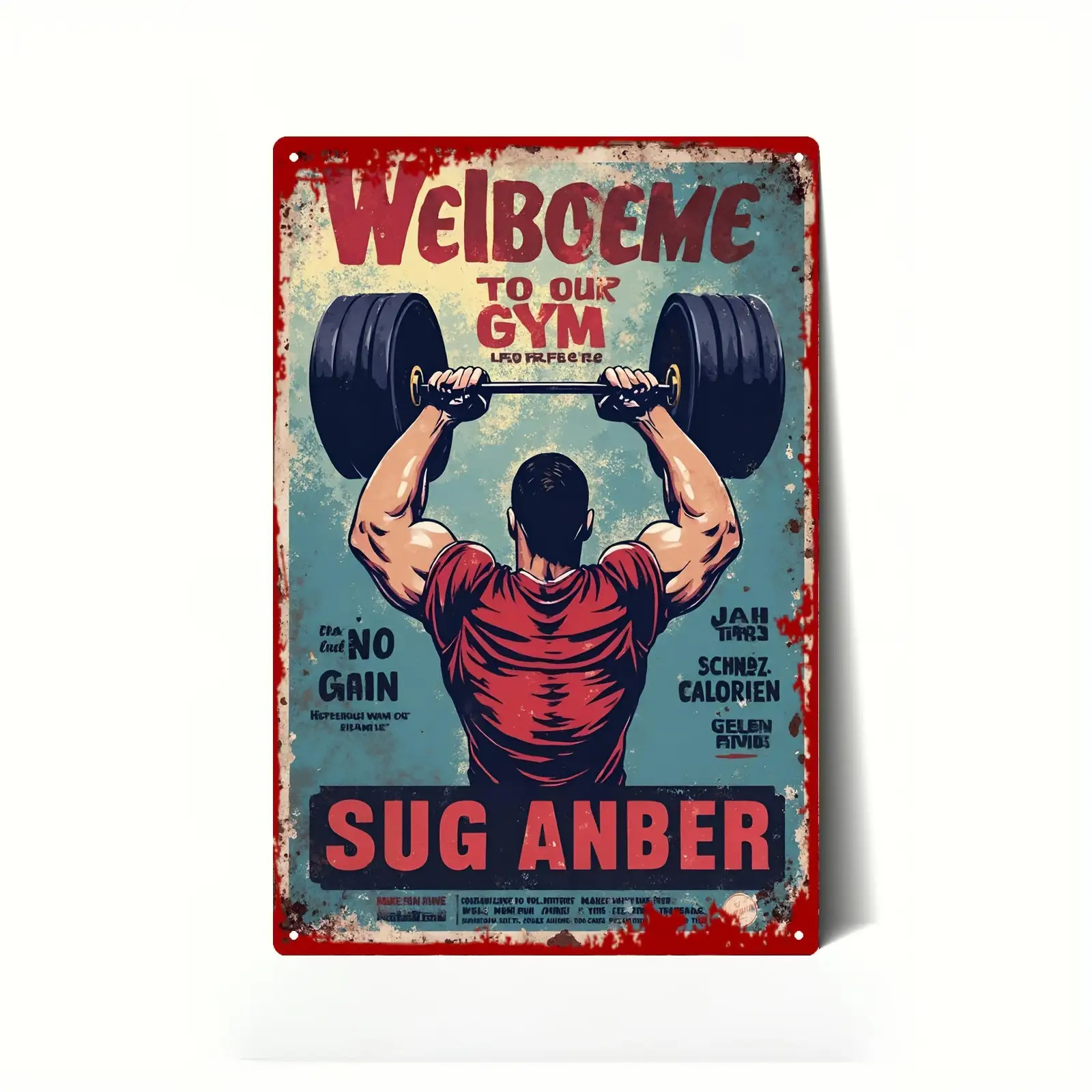 Vintage Gym Tin Sign - Welcome - огляд і ціна Home Gym In Garage