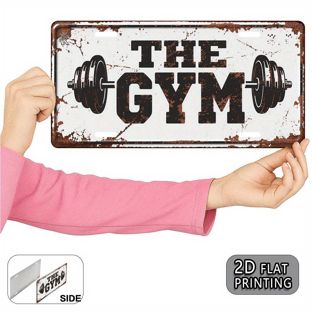 Vintage The Gym Metal License  - огляд і ціна Home Gym In Garage