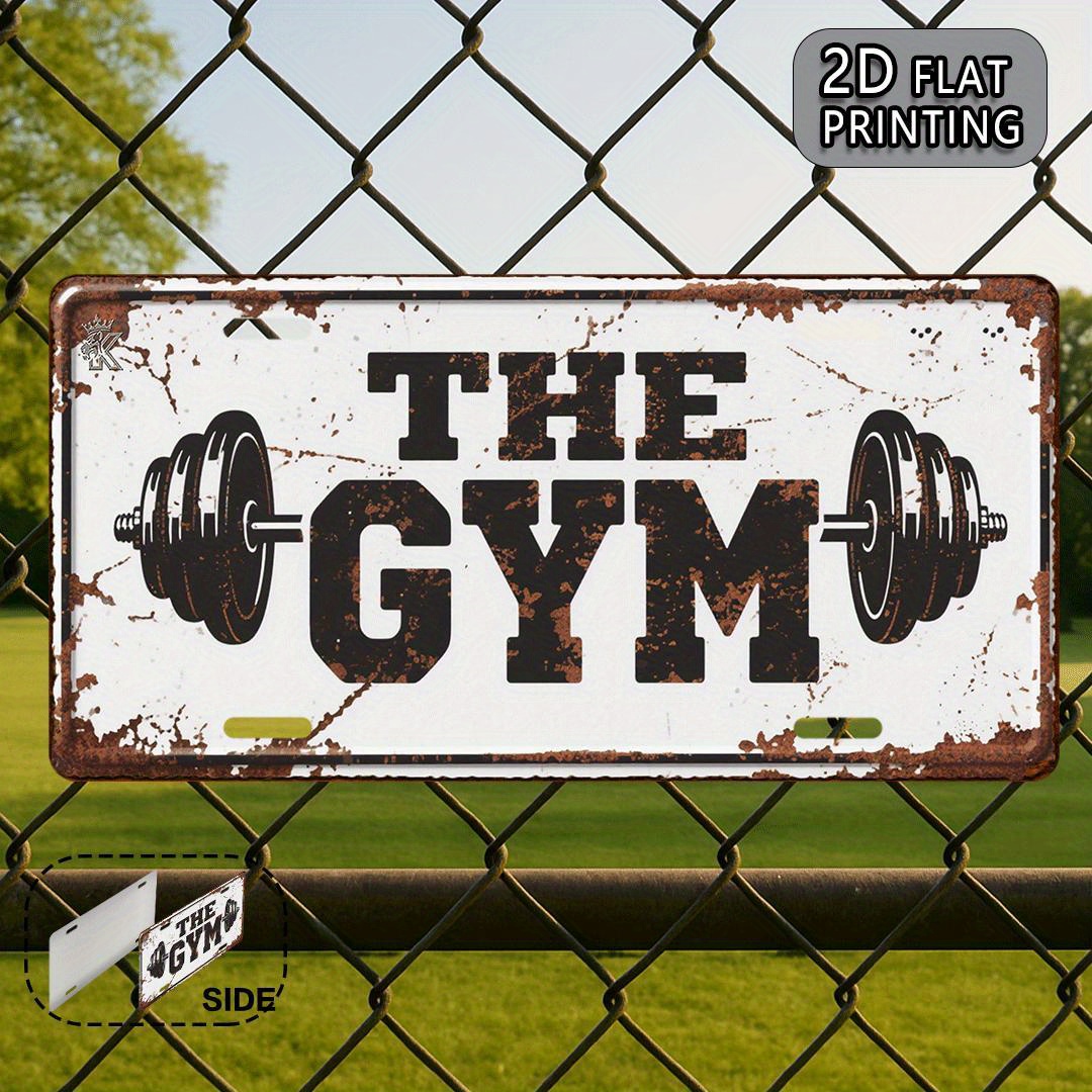 Vintage The Gym Metal License  - огляд і ціна Home Gym In Garage